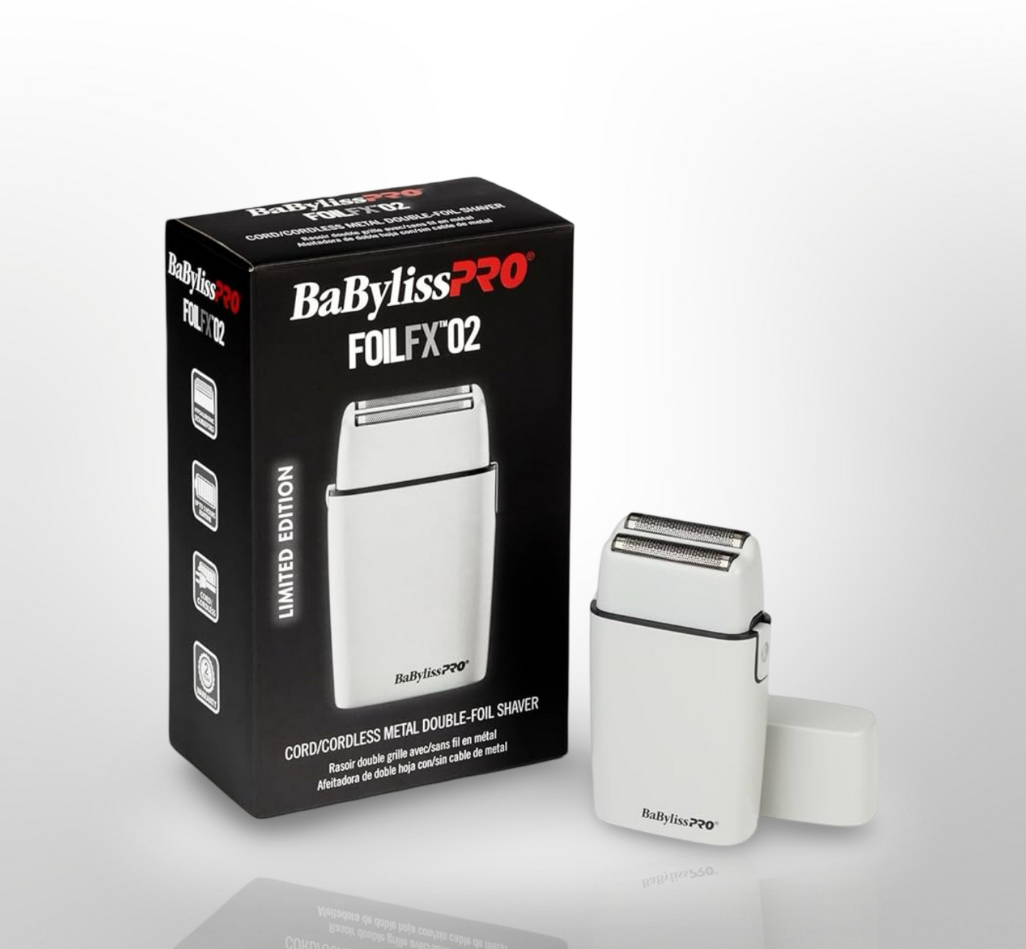 BABYLISSPRO FOILFX02 LIMITED EDITION ALL-METAL DOUBLE-FOIL SHAVER (GREY)