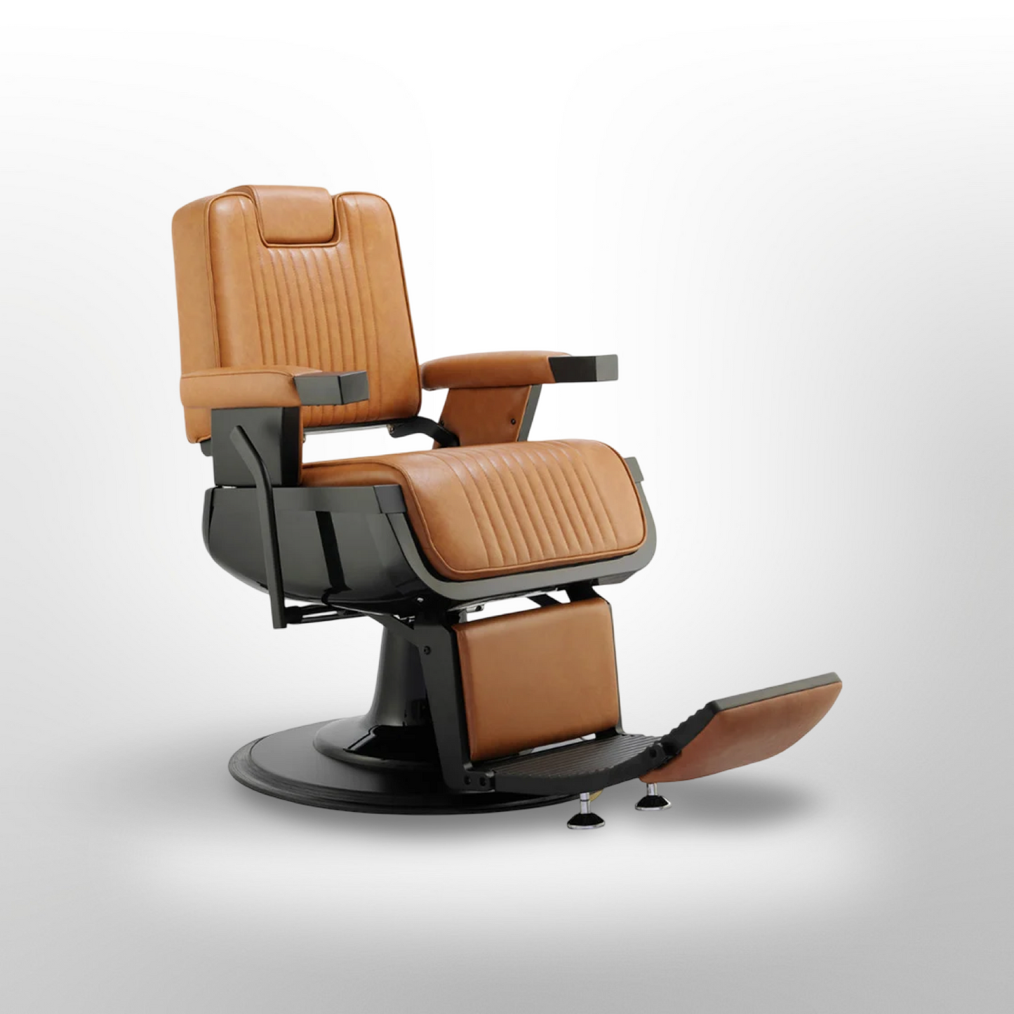 Sherman Barber Salon Styling & Shaving Chair Caramel Tan Cushion