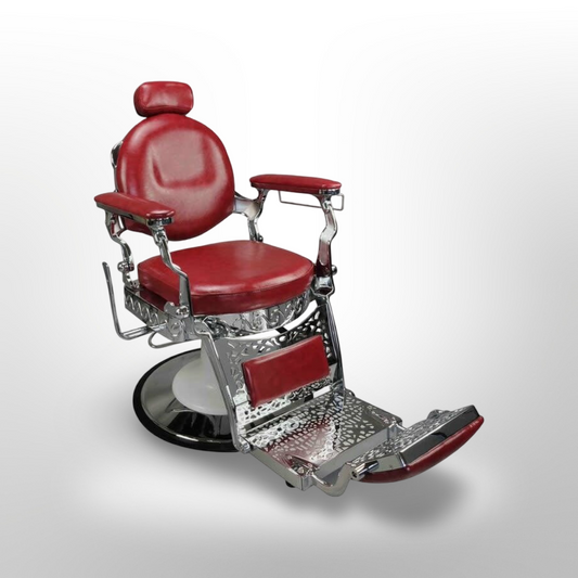 Jefferson Barber Salon Styling & Shaving Chair Red